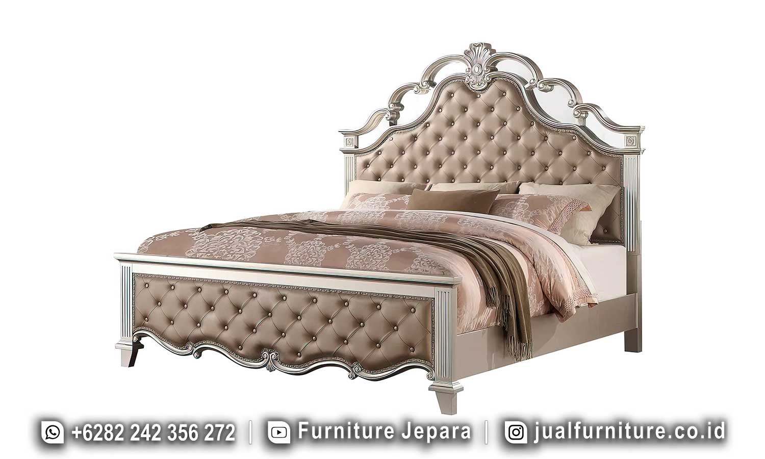 Jual Tempat Tidur Mewah Modern Desain Eropa Mewah FS1477