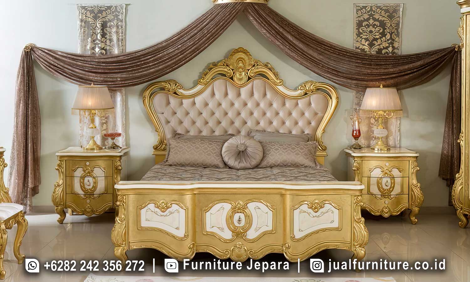 Pesan Set Tempat Tidur Klasik Mewah Eropa Terbaru FS1492