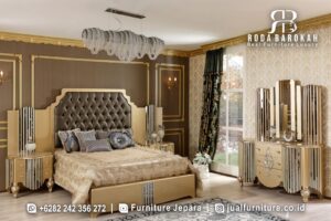 Set Kamar Tidur Mewah Klasik Modern Warna Gold FS1501