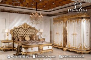 Set Kamar Tidur Mewah Klasik Ukiran Gold Eropa FS1504