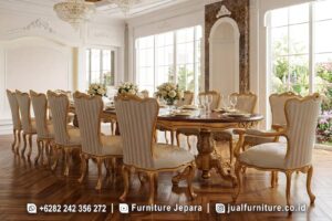 Set Ruang Makan Mewah Eksklusif Kumpul Keluarga Besar Glamour FS1520