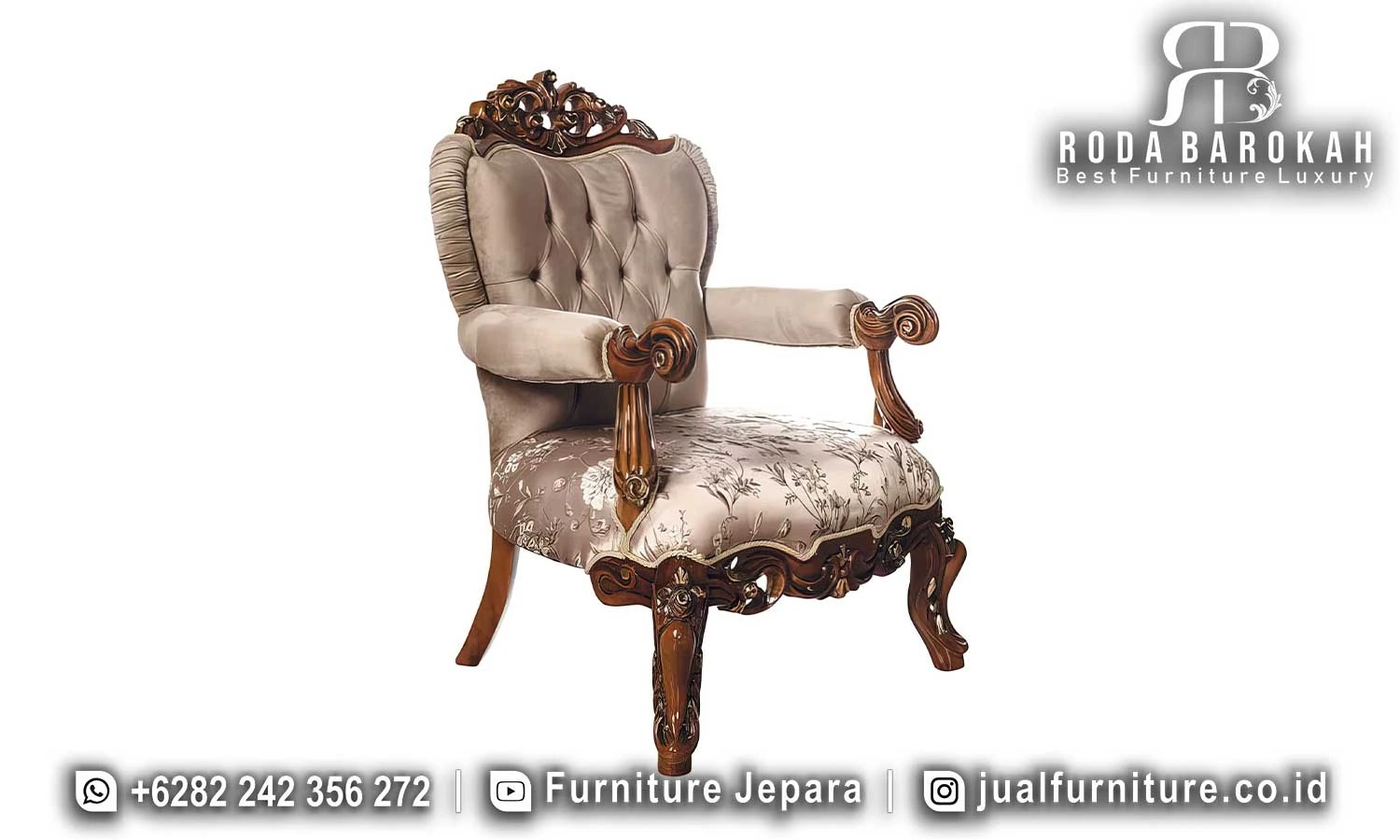 Sofa Tamu Gaya Eropa Mewah Kayu Jati Salak Tua FS1462