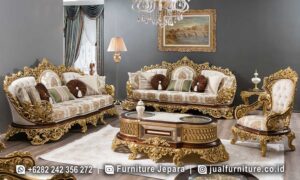Sofa Tamu Ukir Klasik Gaya Mewah Eropa FS1523