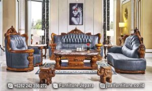 Supplier Sofa Tamu Mewah Klasik Ukiran Kayu Salak Tua FS1475