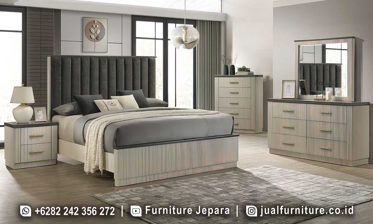 Tempat Tidur Mewah Kisi Kisi Modern Terbaru FS1479